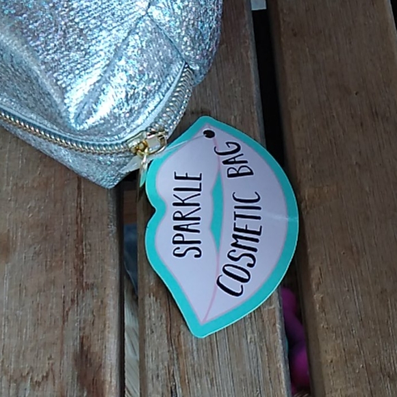 Cosmetics bag new silver sparkle - Picture 5 of 5